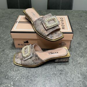 Rovigo Mules snakeskin pattern size 10